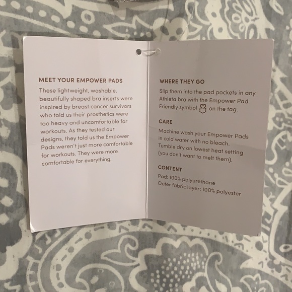 Athleta Empower Pads (Post Mastectomy Bra Inserts) - Picture 6 of 6